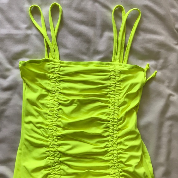 Neon Pleated Bandage Dress - Picture 3 of 6